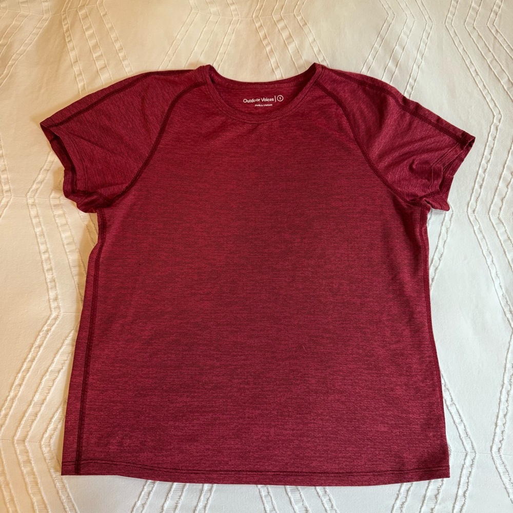 Outdoor Voices Women's Burgundy Short Sleeve Tee